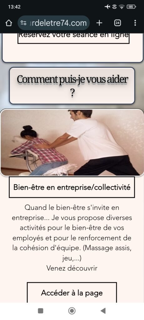 Ancien site Wix (aucoeurdeletre74.com), capture 5
