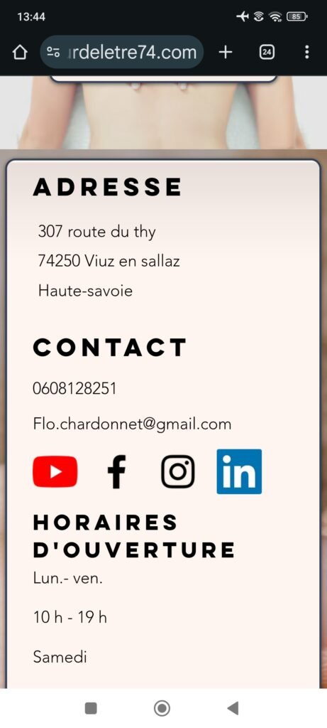 Ancien site Wix (aucoeurdeletre74.com), capture 12