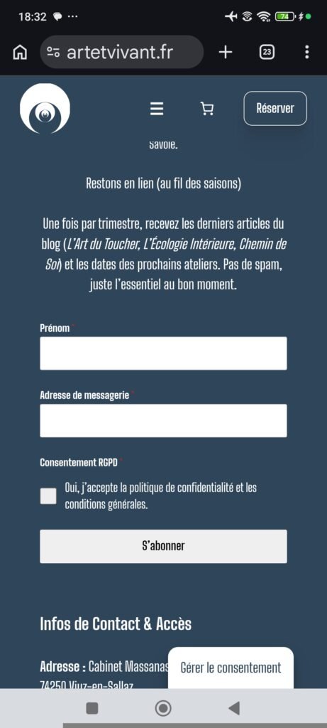 Nouveau site artetvivant.fr, capture 1